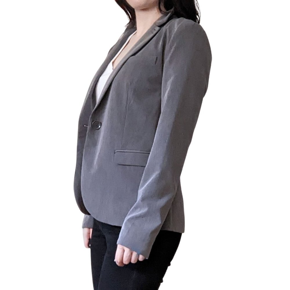 Metaphor Gray Blazer, Single Button, Size 4 - image 4